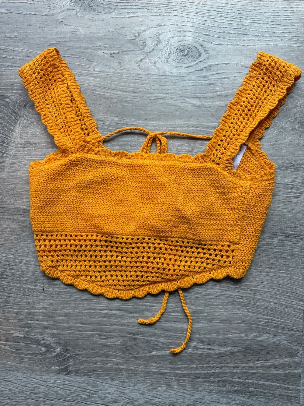 Urban Outfitters Mustard Yellow Crochet Crop Camisole